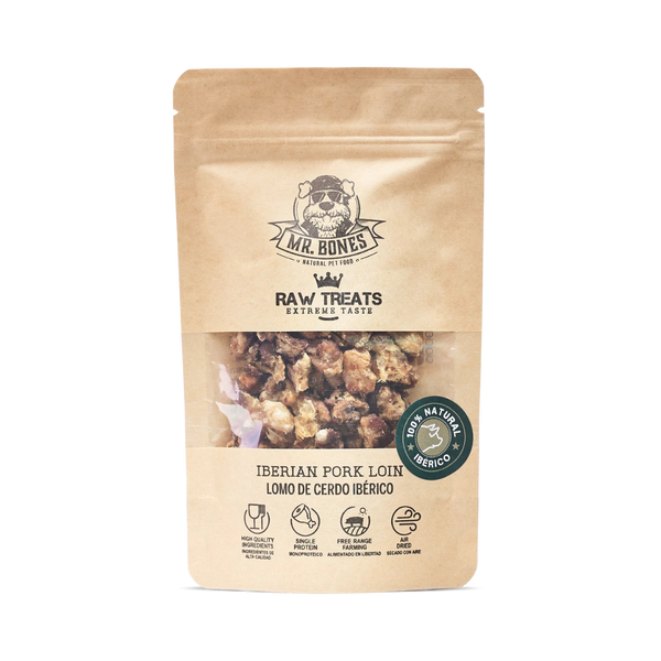 MR.BONES Raw Treats Cerdo ibérico – Snack natural para perro y gato