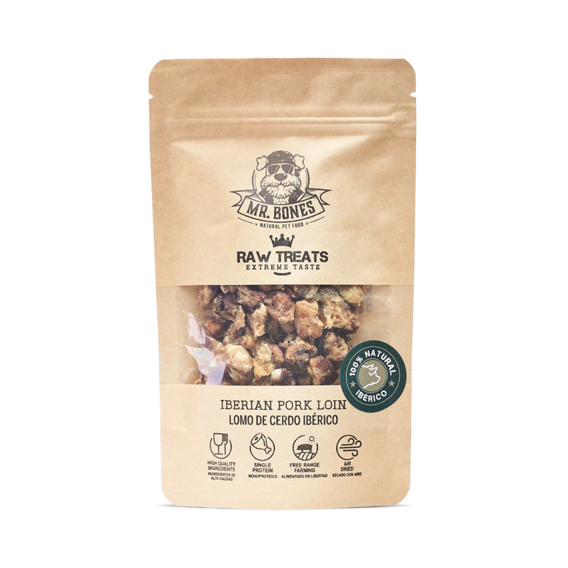 MR.BONES Raw Treats Cerdo ibérico – Snack natural para perro y gato
