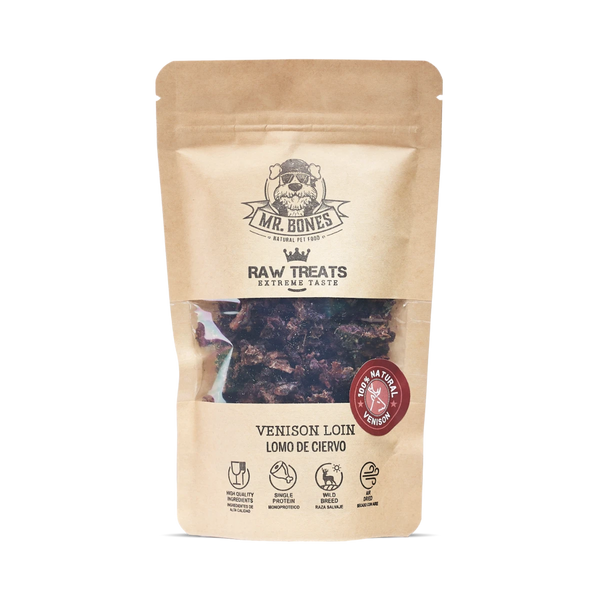 MR.BONES Raw Treats Ciervo – Snack natural para perro y gato