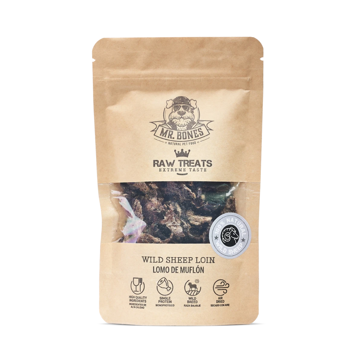 MR.BONES Raw Treats Muflón – Snack natural para perro y gato