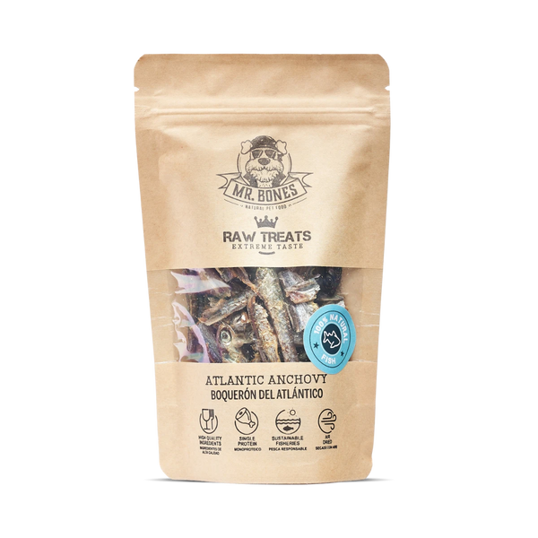 MR.BONES Raw Treats Boquerón – Snack natural para perro y gato