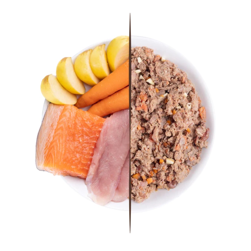 Puro menu de pavo y salmón cocinado 800gr