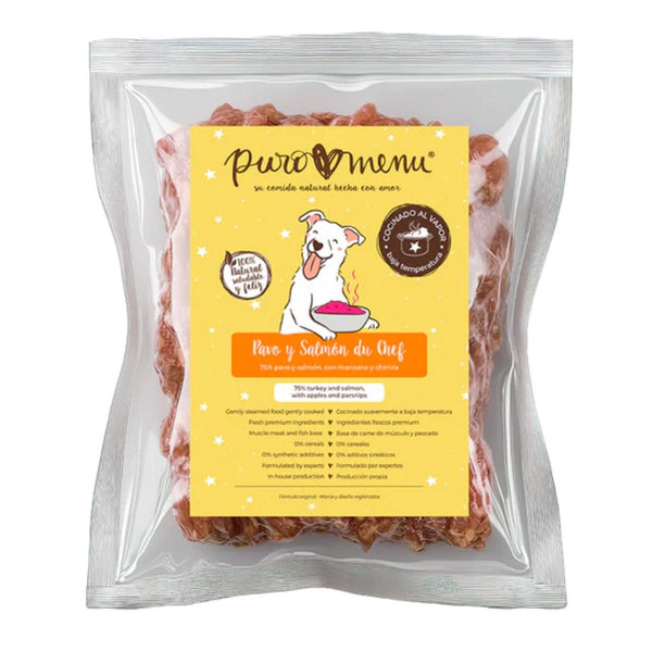 Puro menu de pavo y salmón cocinado 400gr