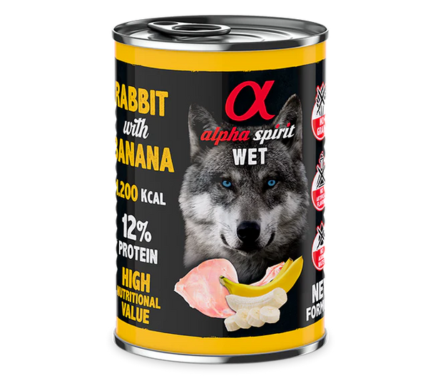 ALPHA SPIRIT Paté de Conejo con Plátano para Perros