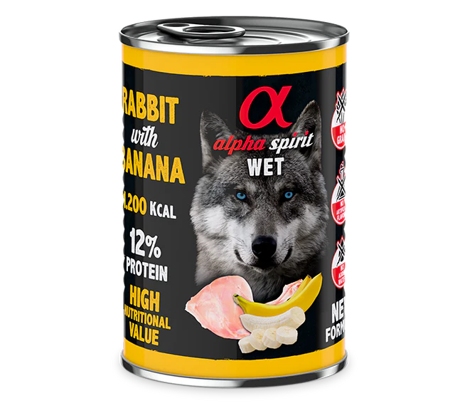 ALPHA SPIRIT Paté de Conejo con Plátano para Perros