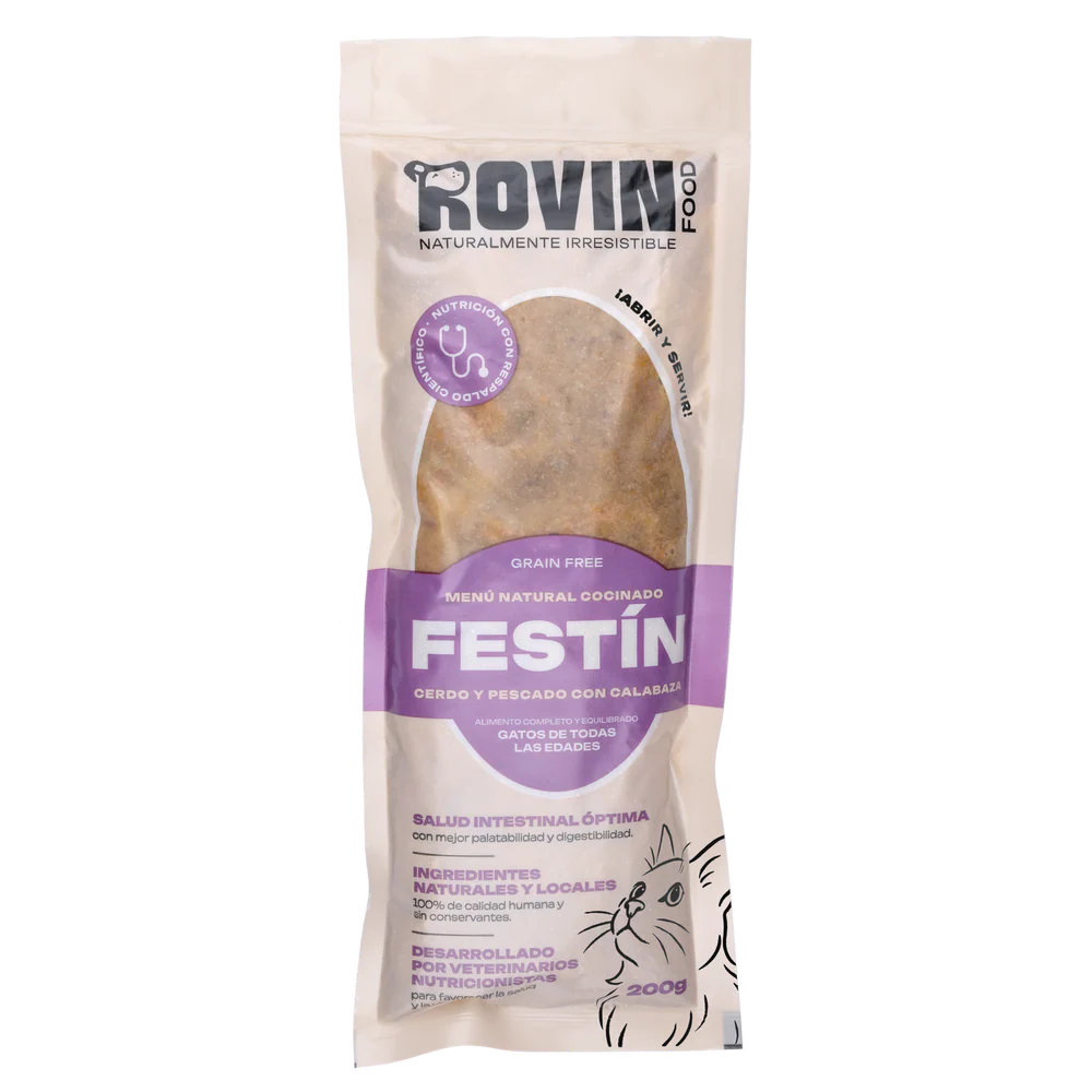 Rovin Food Menu Festin cerdo y pescado - Para Gatos
