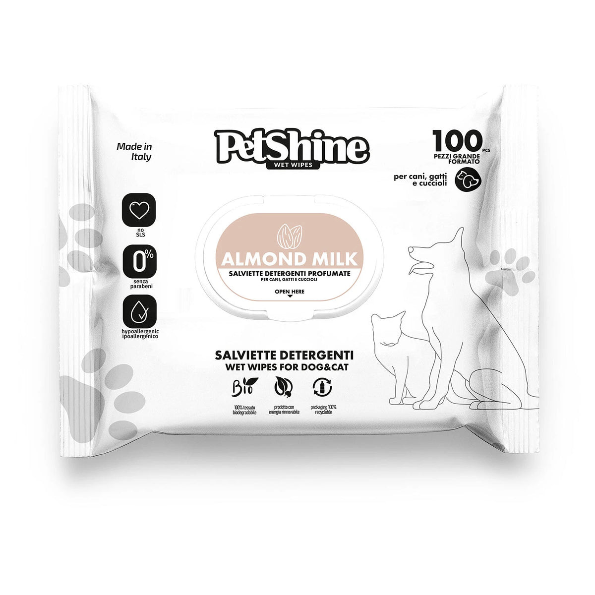 Pet Shine Toallitas Leche de Almendra 100 unidades