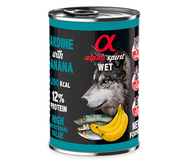 ALPHA SPIRIT Paté de Sardina con Plátano para Perros
