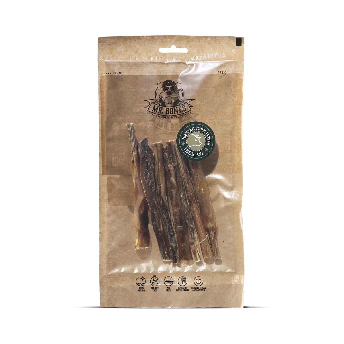 MR.BONES Nervio de cerdo ibérico para perros – Snack dental 100% Natural