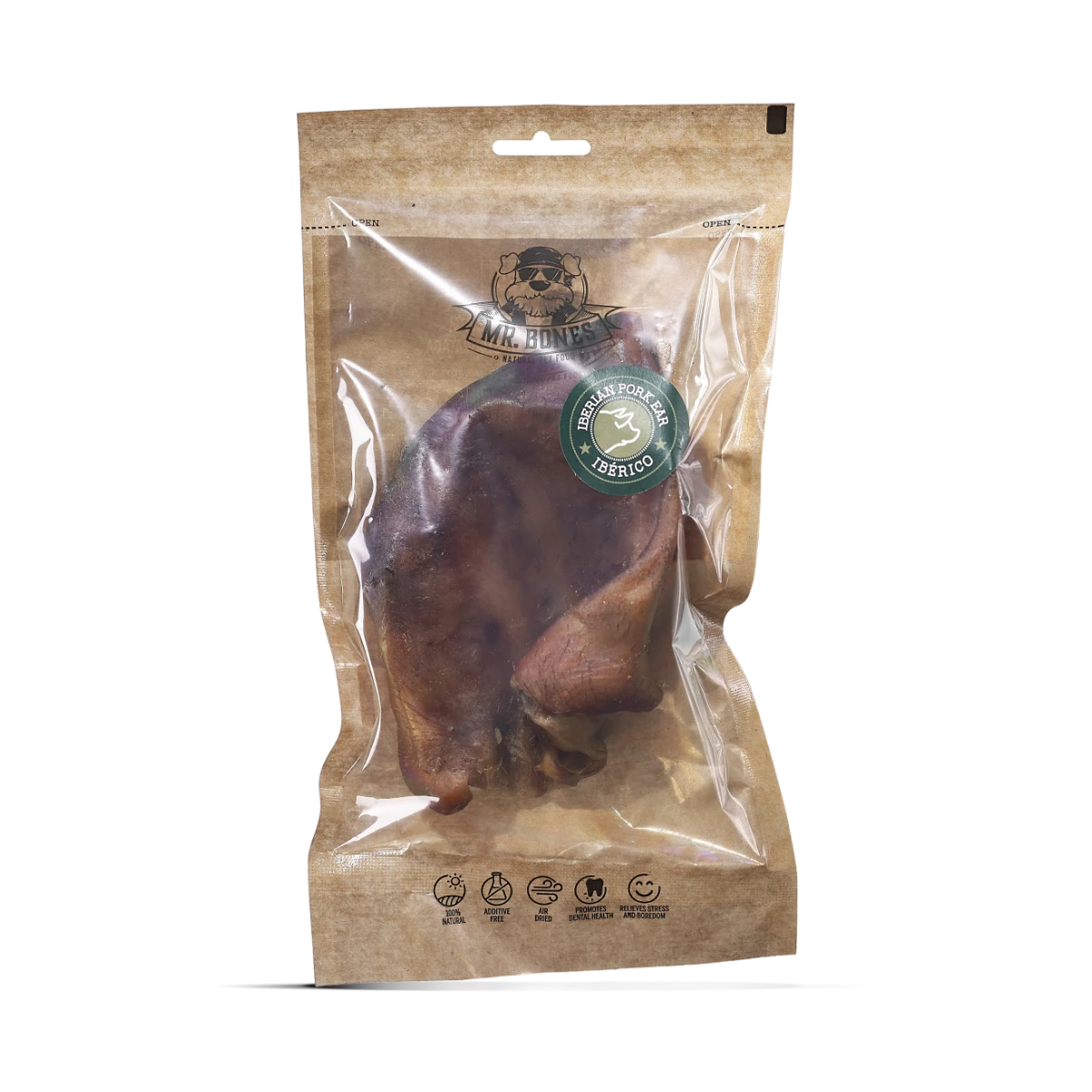 MR.BONES Oreja de cerdo ibérico para perro- Snack dental 100% Natural