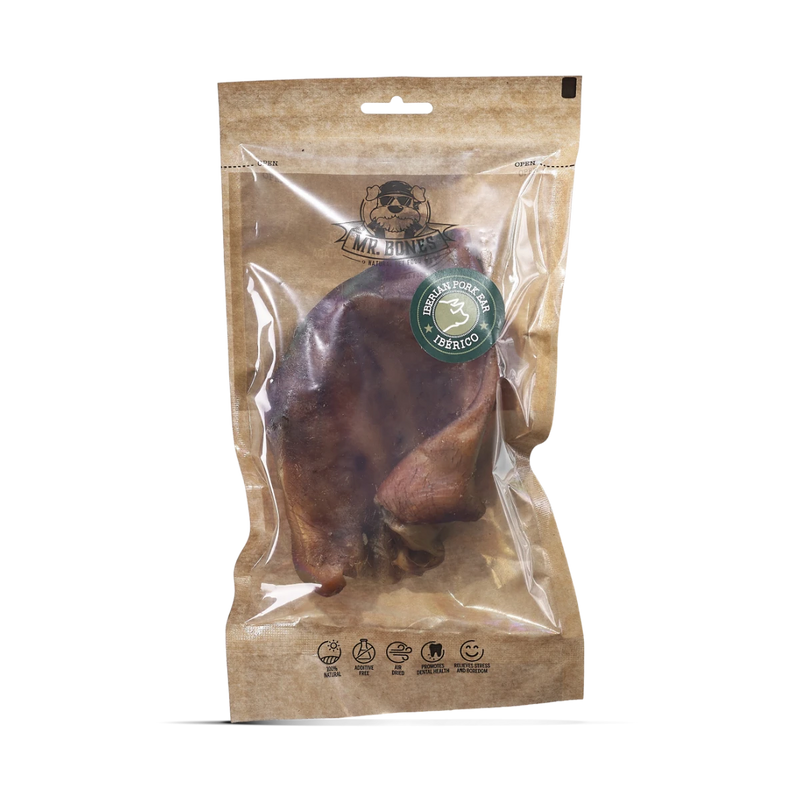 MR.BONES Oreja de cerdo ibérico para perro- Snack dental 100% Natural