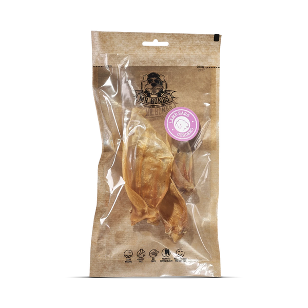 MR.BONES Oreja de cordero para perros – Snack dental 100% Natural