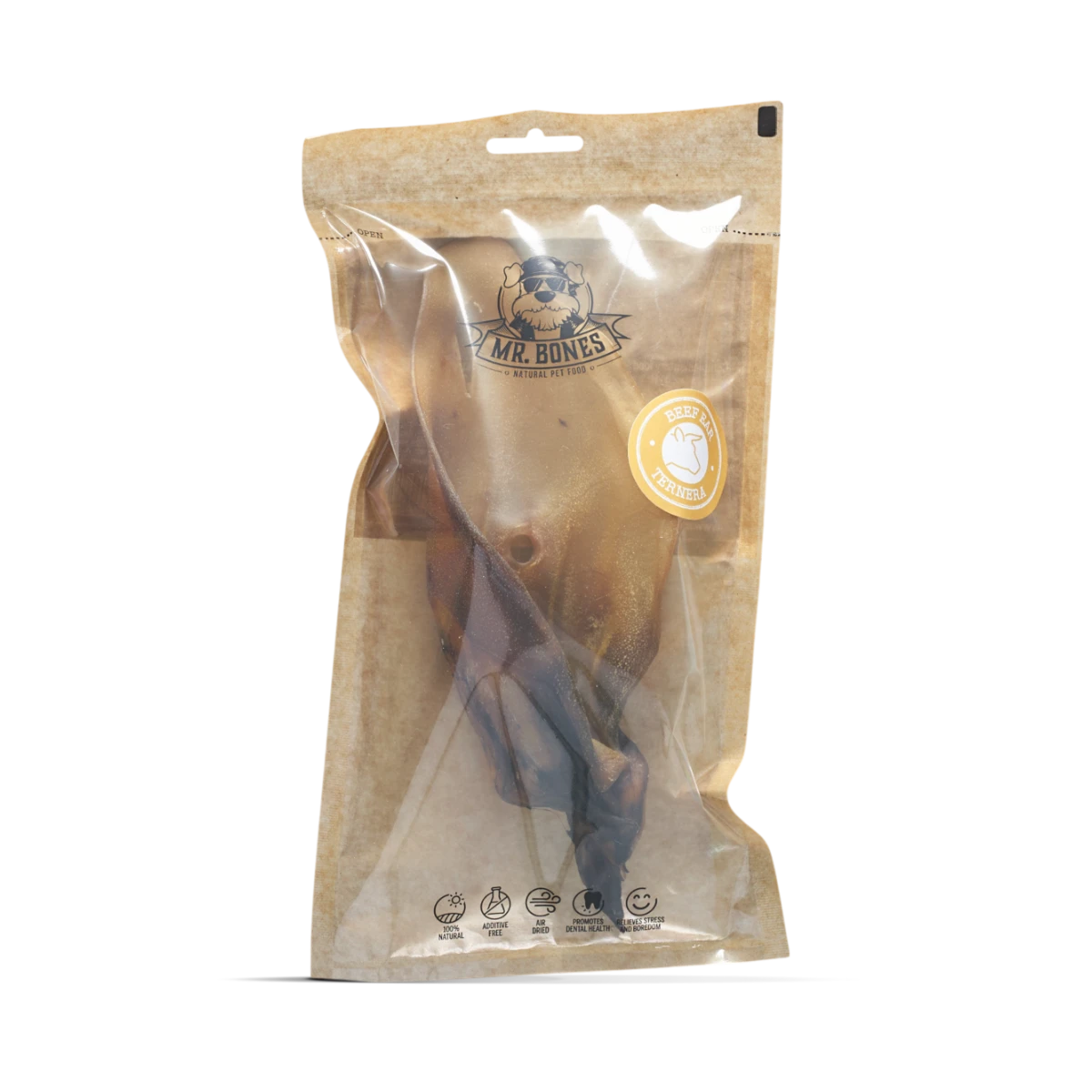 MR.BONES Oreja de ternera para perros – Snack dental 100% Natural