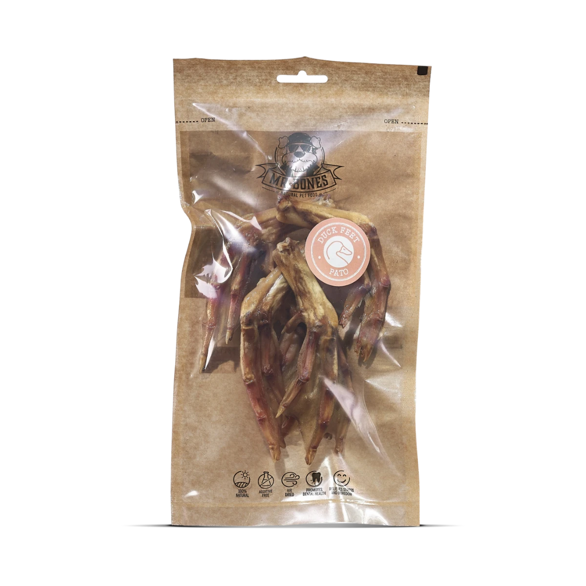 MR.BONES Patas de pato para perros – Snack dental 100% Natural