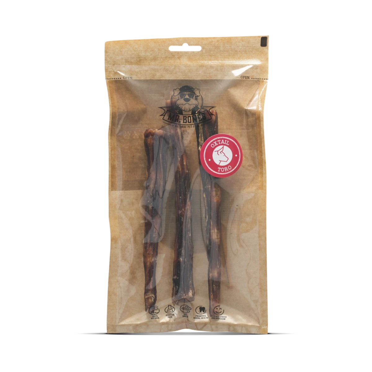 MR.BONES Rabo de toro para perros – Snack dental 100% Natural