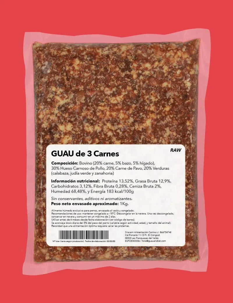 Raw 1K Tres carnes