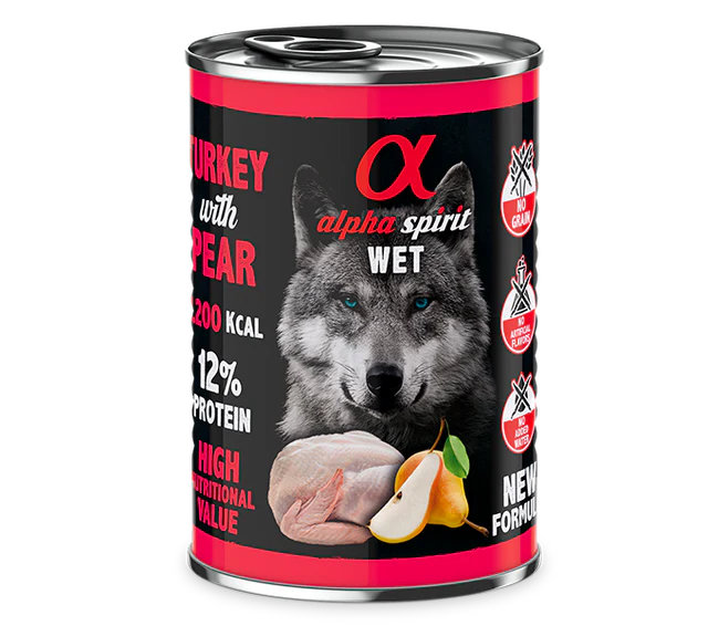 ALPHA SPIRIT Paté de Pavo con Pera para Perros