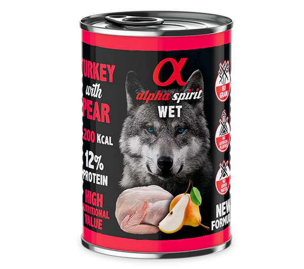 ALPHA SPIRIT Paté de Pavo con Pera para Perros