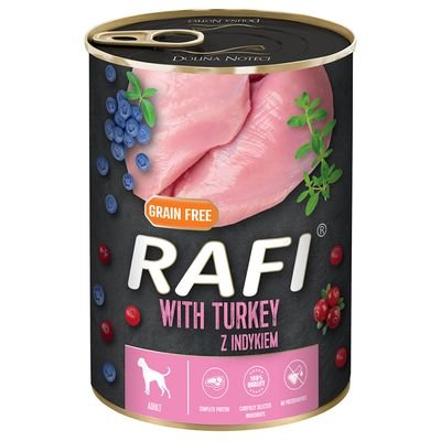 Latas Rafi sin cereales con pavo 400gr |Barf Canarias|
