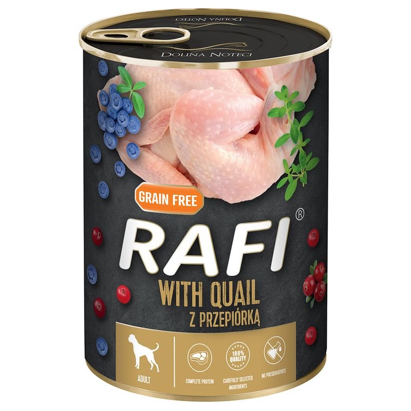 Latas Rafi sin cereales con Codorniz 400gr |Barf Canarias|