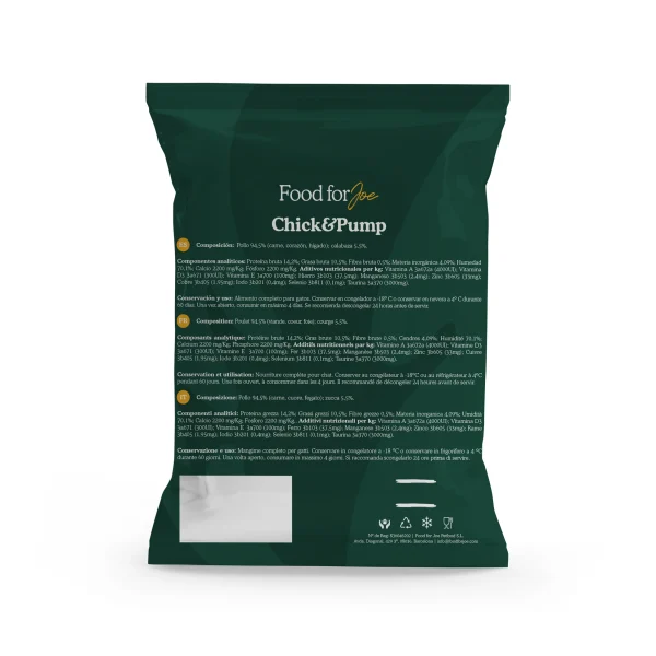 Chick&Pump - menú de pollo para gatos Food For Joe 200g - Imagen 2