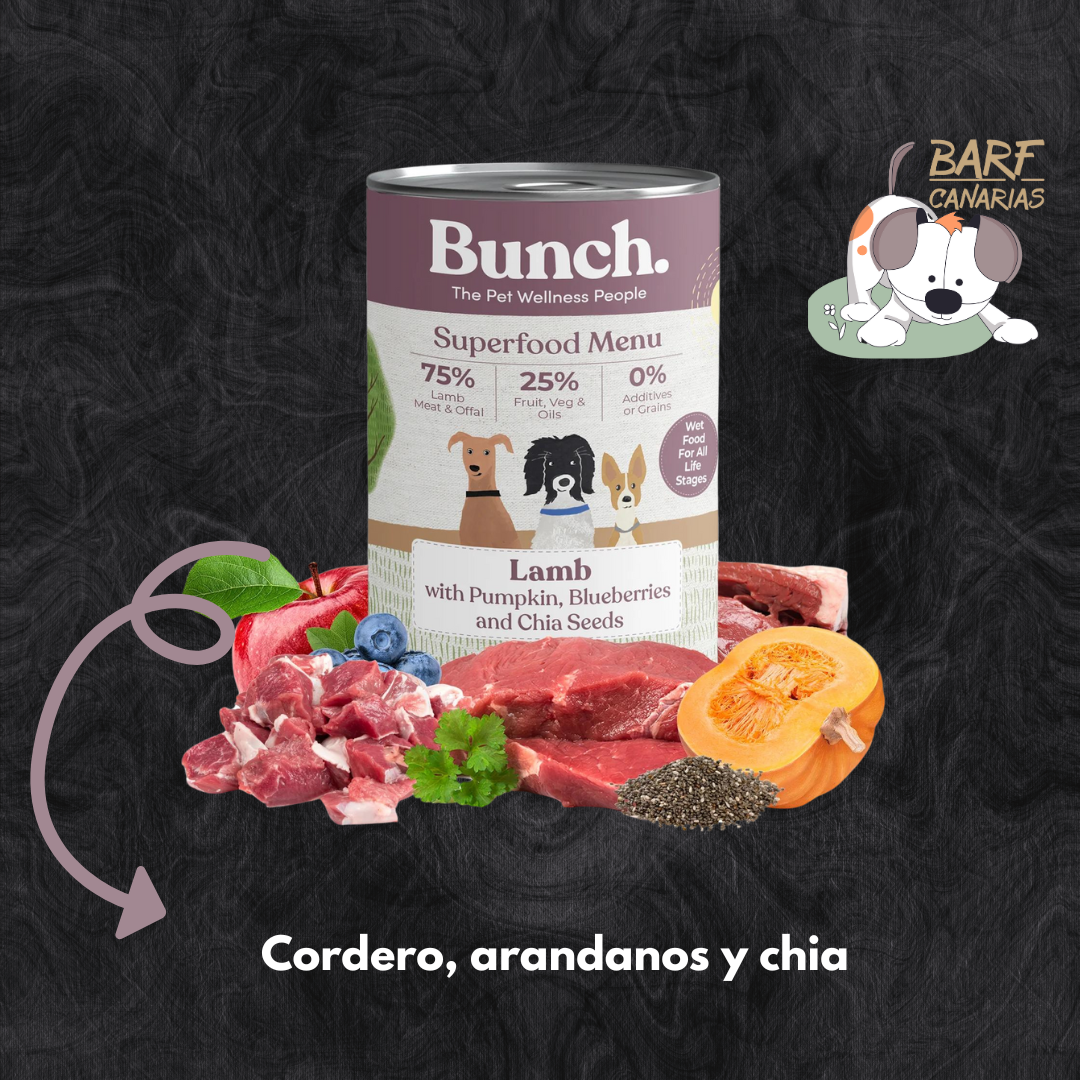 Comida humeda BUNCH Cordero y arándanos |Barf Canarias|