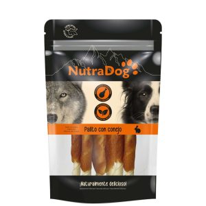 Palitos de piel y conejo NutraDog 350 grm
