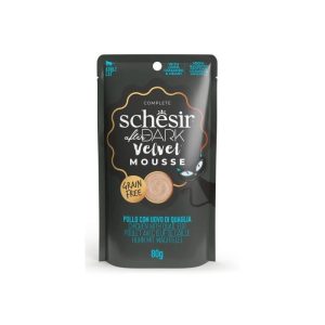 Schesir  mousse gatos pollo y huevo de codorniz  80gr