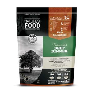 Menu beef dinner 1Kg Natures foods. hamburguesas